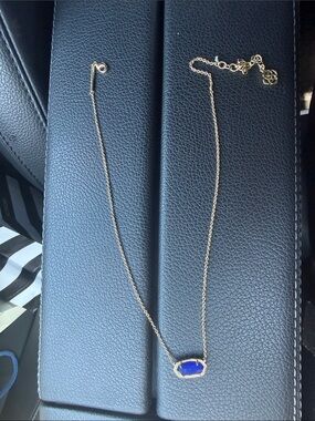 Kendra Scott Gold Necklace with Royal Blue Stone